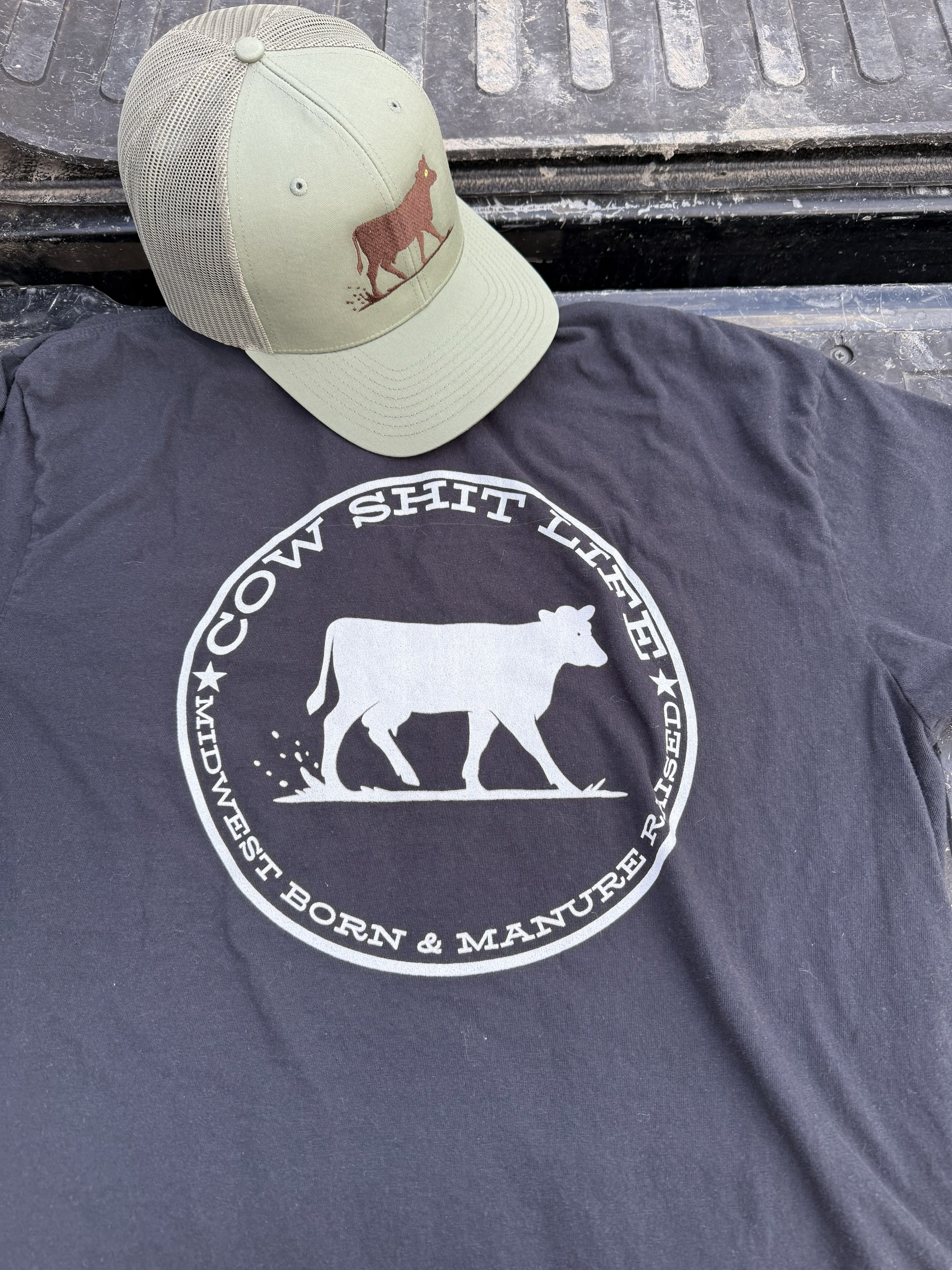 Cow Shit Life Pocket Tee - Black