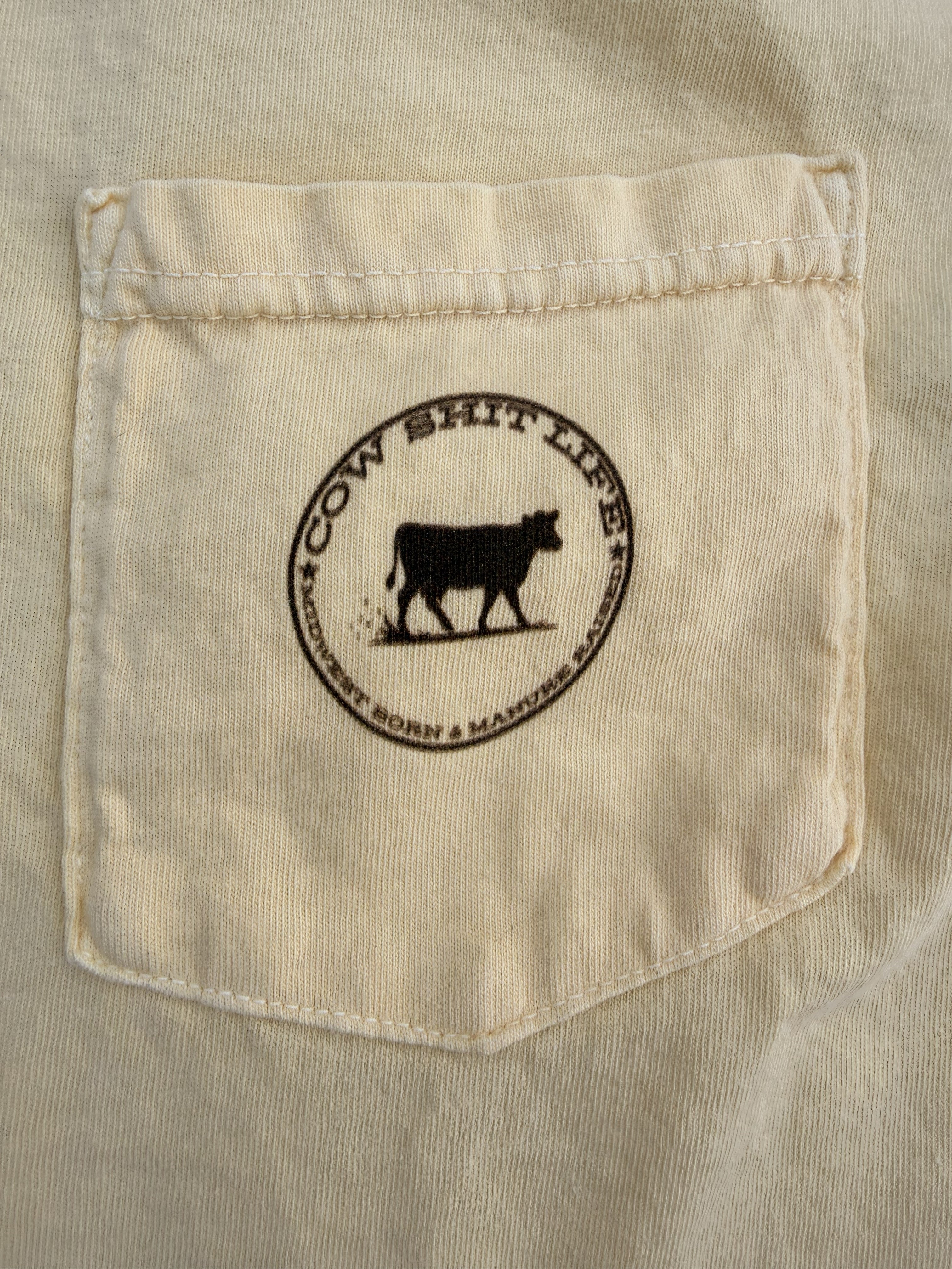 Cow Shit Life Pocket Tee - Butter